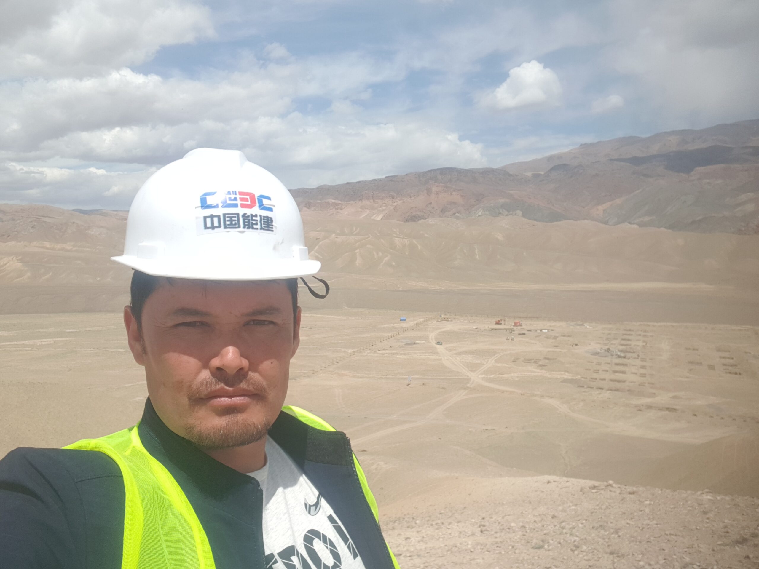 Inspecting the substation foundation work